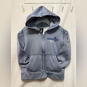 STARTER Kids Blue-Gray Zip-Up Hoodie (Youth 6-7) 0125